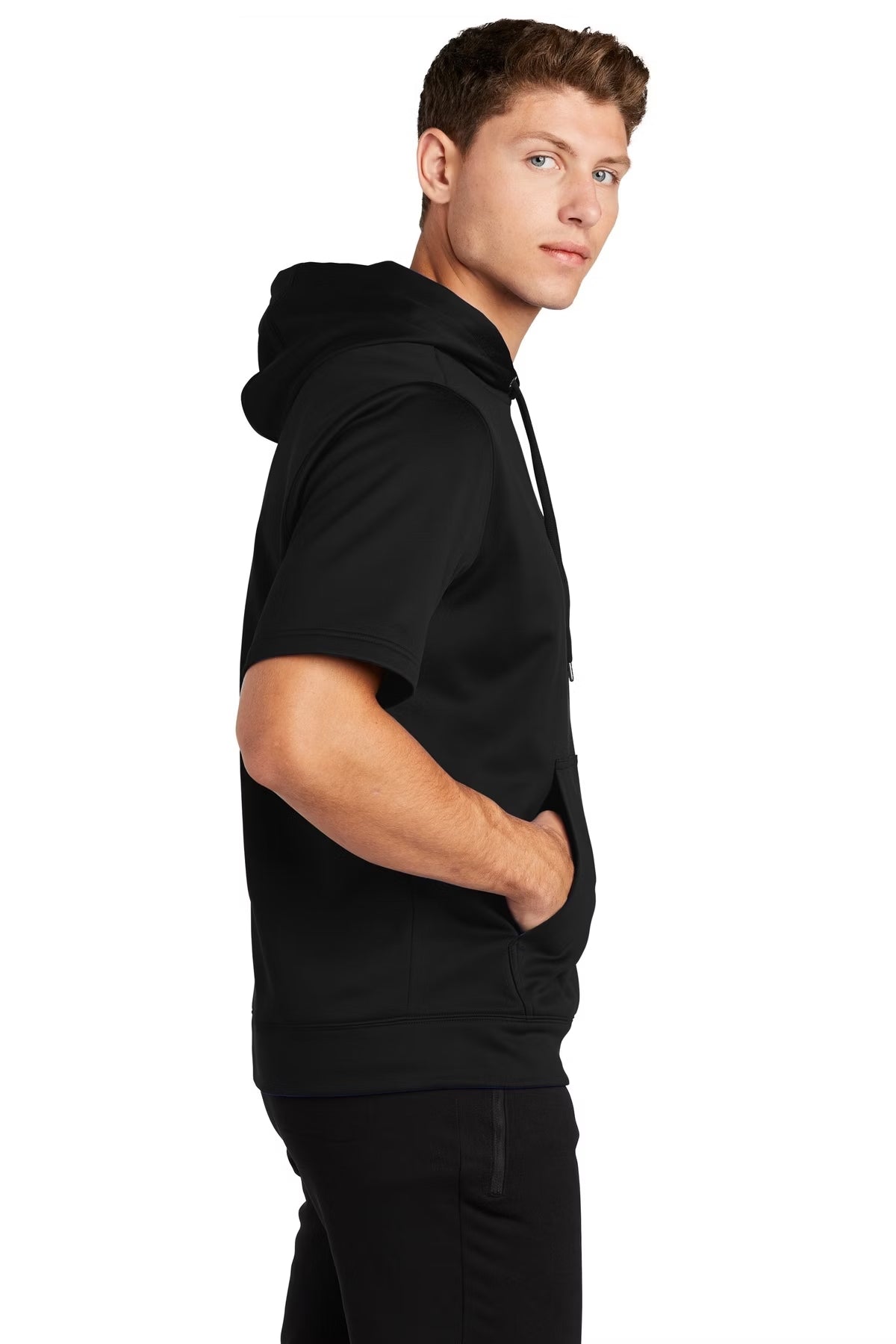 Moisture Wicking Short-Sleeve Athletic Fit Hoodie